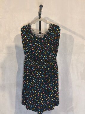 American Rag Black Multicolor Polka Dot Sleeveless Dress size 2x